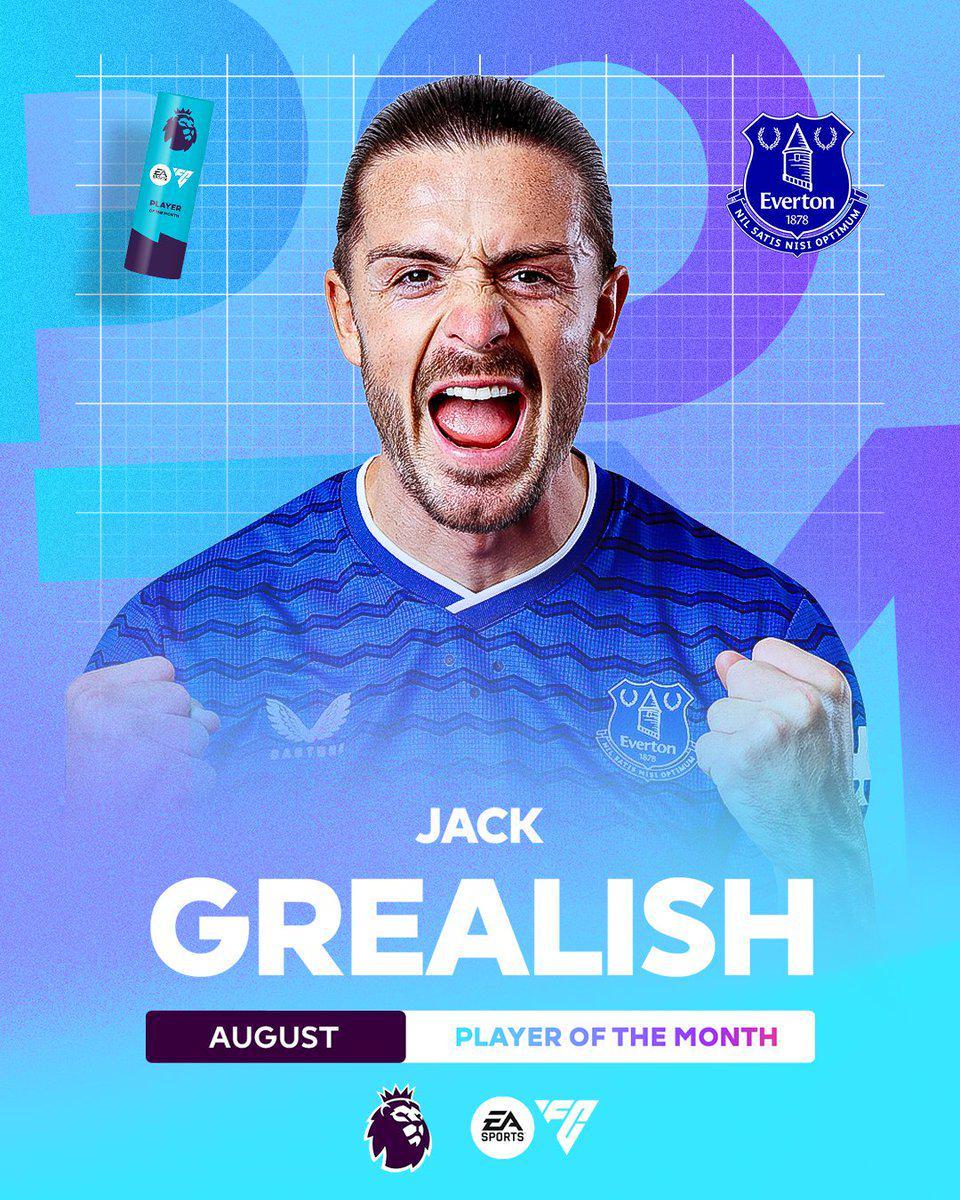 kaiyun sports-3场4助领跑助攻榜，格拉利什当选英超8月最佳球员